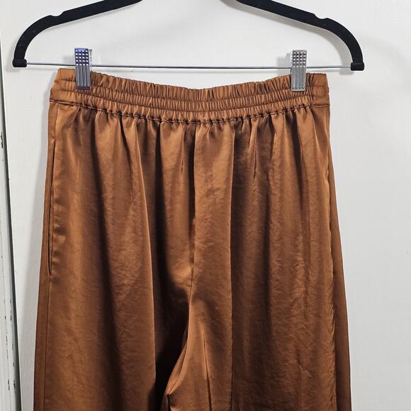 HOUSE OF HARLOW 1960 High Rise Wide Leg Satin Pant Sz S Party Copper Retro - Picture 5 of 5